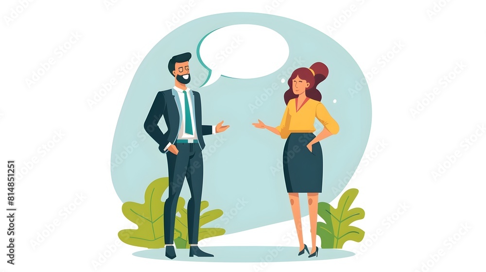 Aufkleber two business professionals discussing strategy and in modern office setting