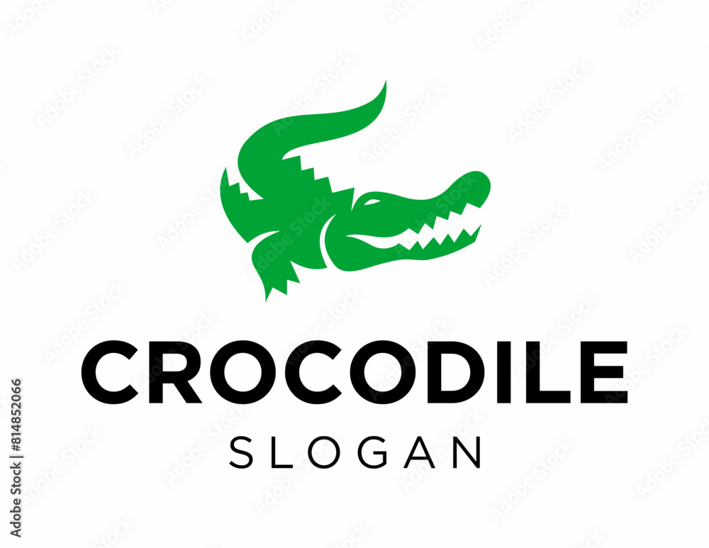 Poster logo about crocodile on a white background. created using the coreldraw application.