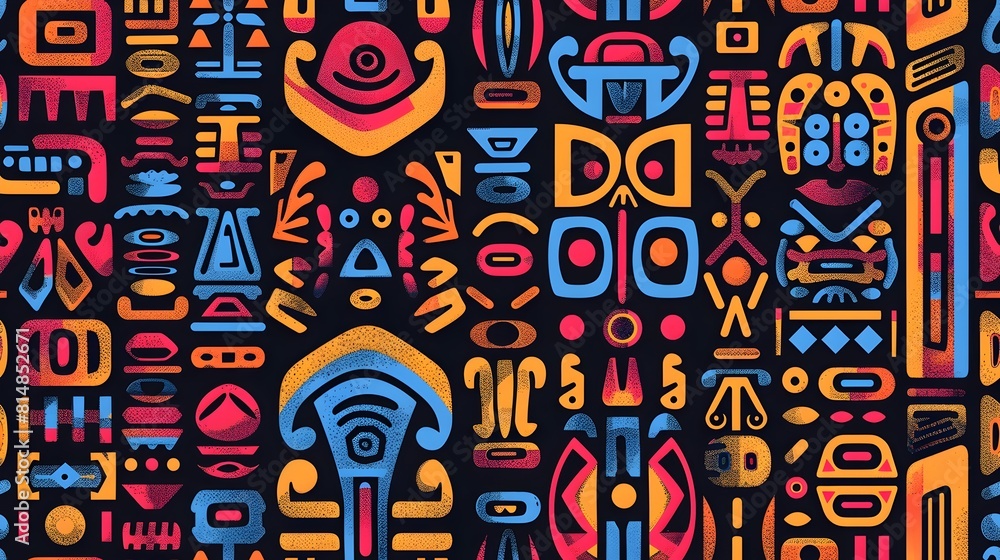 Aufkleber vibrant geometric abstract shapes pattern design