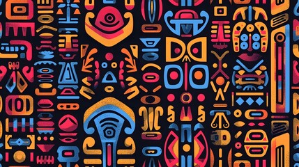 Vibrant Geometric Abstract Shapes Pattern Design