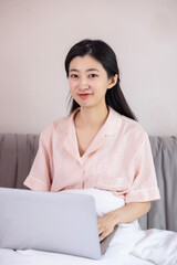 A girl who just got up