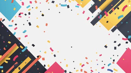 Obraz premium Colorful confetti cascades gracefully onto a pristine white surface