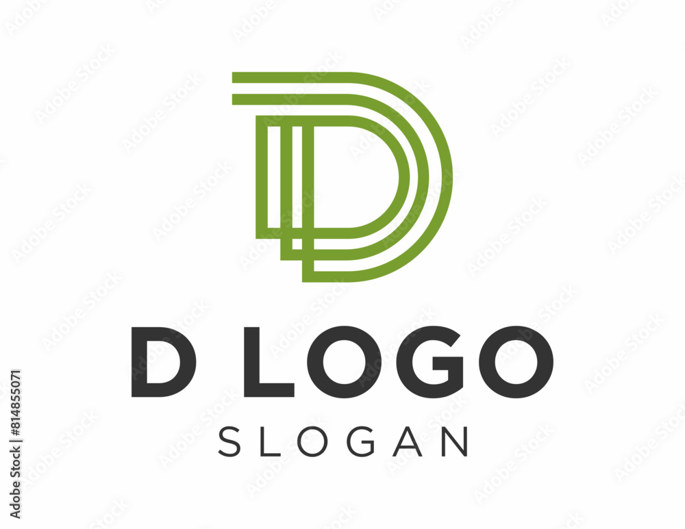 Poster logo about letter d on a white background. created using the coreldraw application.