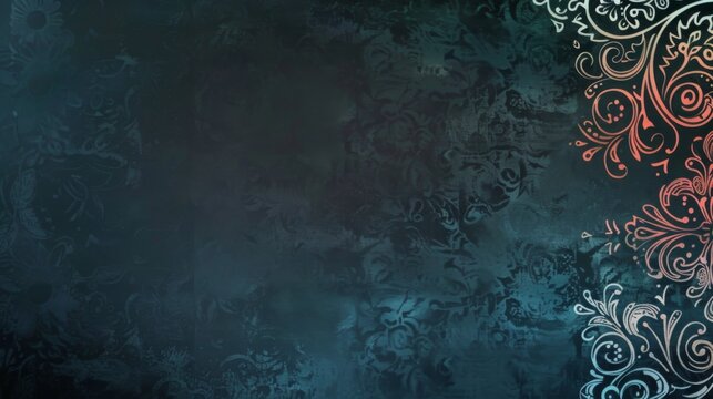 Rich red and deep blue ornamental design