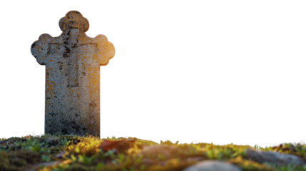 tombstone gravestone isolated on transparent and white background.PNG image.