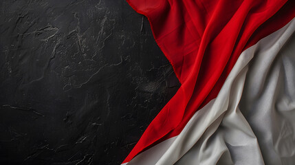 wavy indonesia flag background over dark background