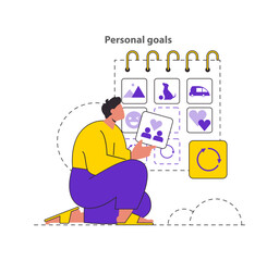 way to defeat fomo. Flat Vector Illustration