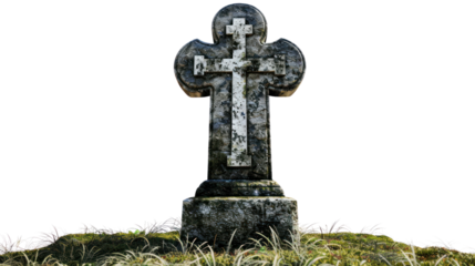 tombstone gravestone isolated on transparent and white background.PNG image.