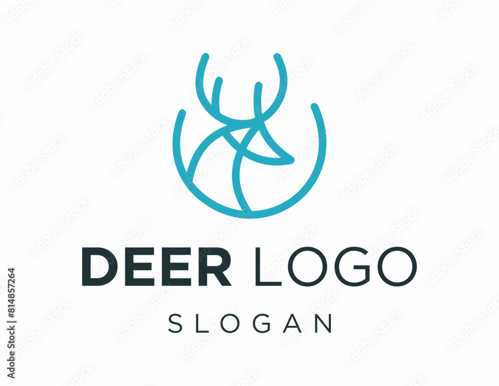 Poster logo about deer on a white background. created using the coreldraw application.