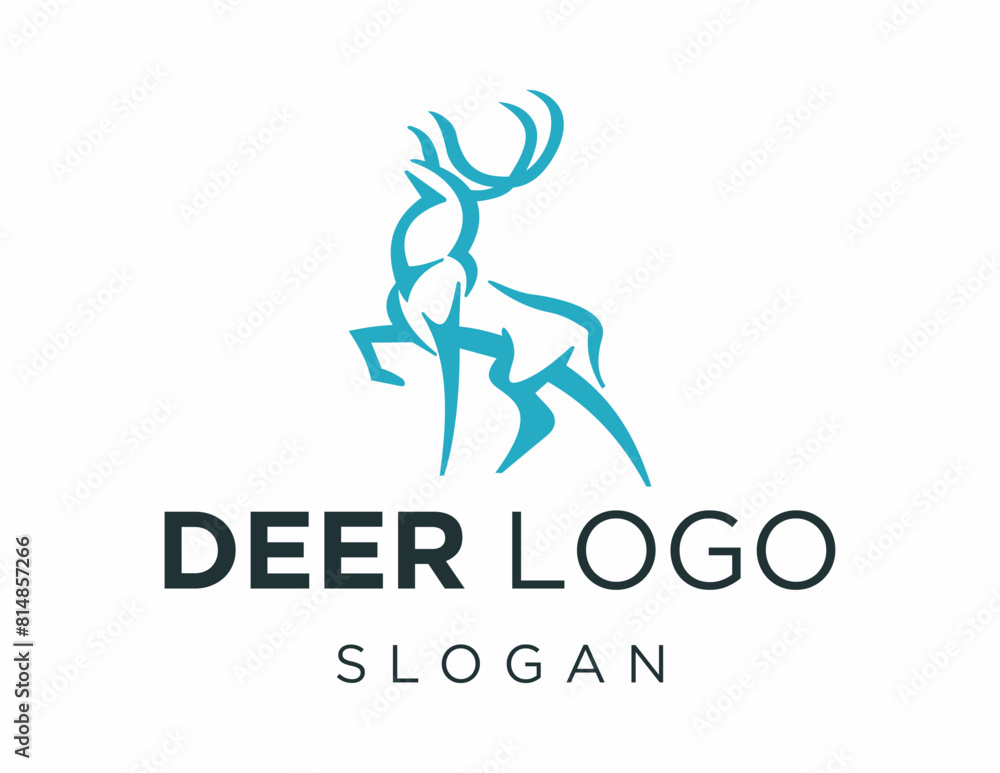 Poster logo about deer on a white background. created using the coreldraw application.