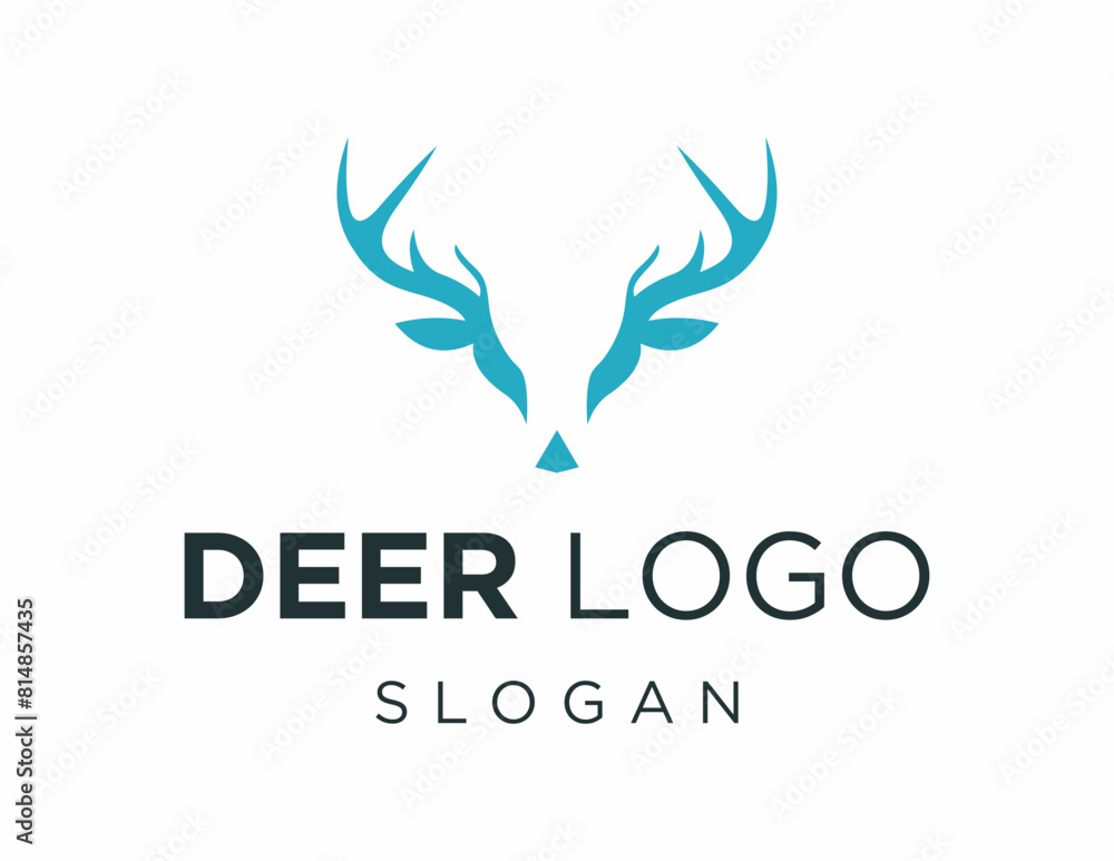 Poster logo about deer on a white background. created using the coreldraw application.