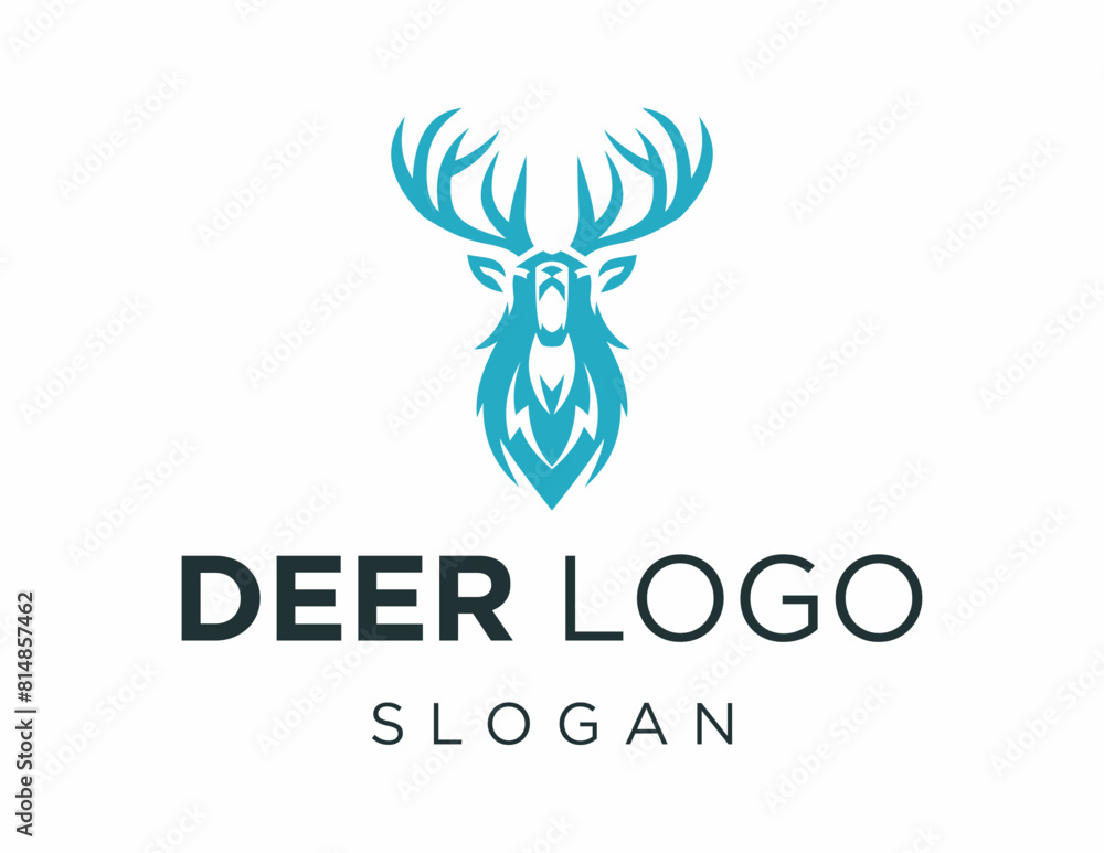 Poster logo about deer on a white background. created using the coreldraw application.
