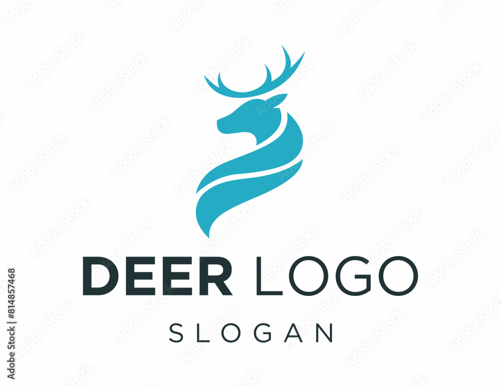 Poster logo about deer on a white background. created using the coreldraw application.