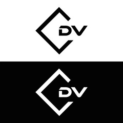 DV logo. D V design. White DV letter. DV, D V letter logo design. Initial letter DV linked circle uppercase monogram logo. D V letter logo vector design. 