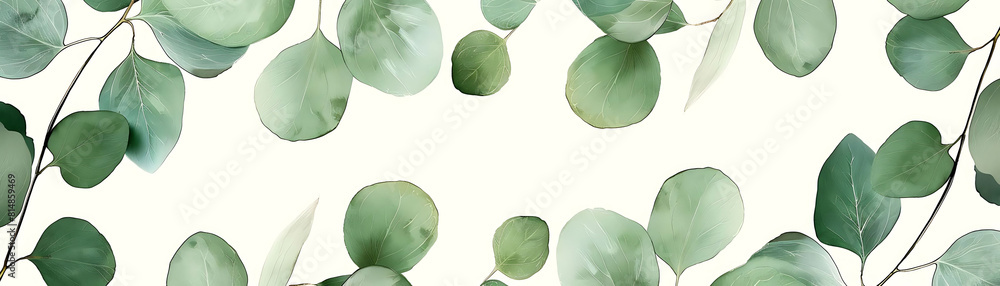 Poster eucalyptus leaf pattern on a isolated background
