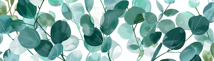 eucalyptus leaf pattern on a isolated background