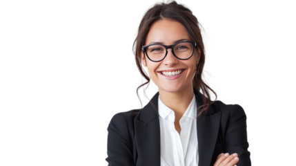 Businesswoman or designer isolated on white background