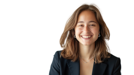 Businesswoman or designer isolated on white background