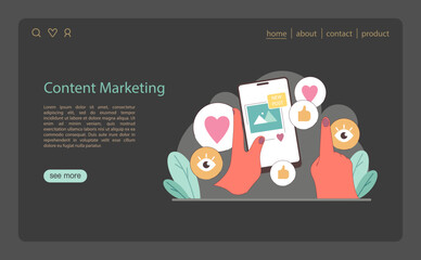 Content Marketing concept. A fresh take on digital engagement through content marketing.