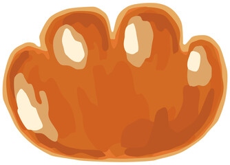 シンプルなクリームパンのイラスト