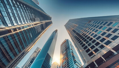 Naklejka premium city skyscrapers