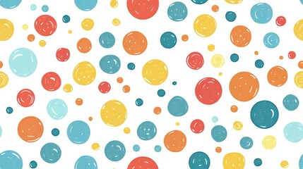 minimal circle bohemian style polka dot seamless pattern , geometric shape with line print grungy texture, Generative Ai