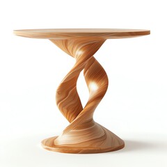 Wooden Table on white background. 3d render

