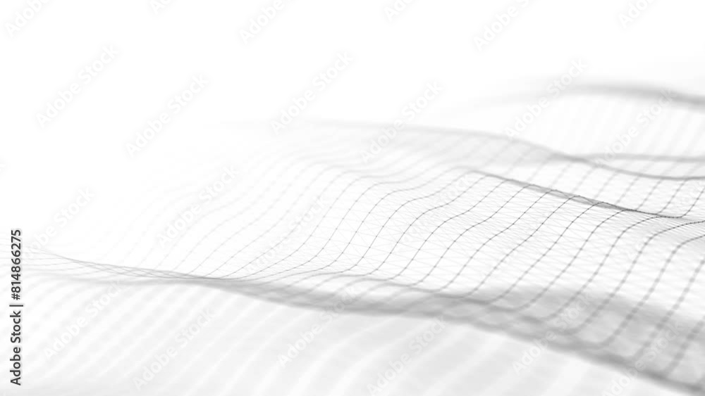 Aufkleber Technology white wave of particles. Big data visualization. Analytics representation. Digital background. 3d rendering.