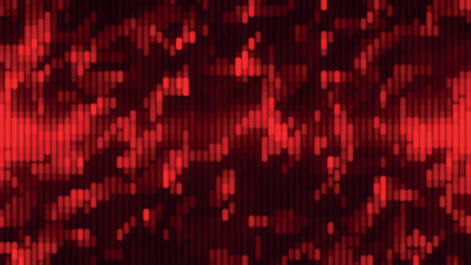 Abstract background of red squares. Abstract pixel gradient background. Background for web design. Small square simple computer mosaic blocks. 3D vector illustration.