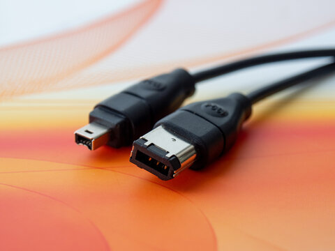 Fireware cable 6 pin male to 4 pin male port. Computer and camcorder cable. Transferring digital video files from a DV Camcorder to a computer