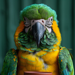 Fototapeta premium green and yellow macaw