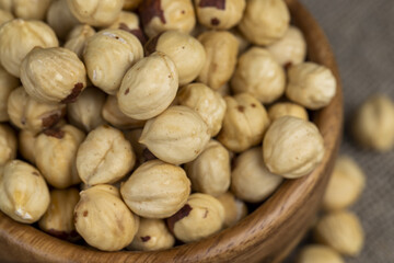 Delicious Yellow Hazelnuts without shells