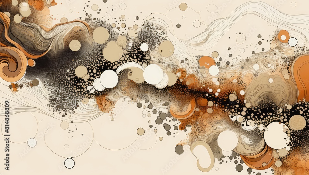Poster chromatic wave: painting featuring a dynamic wave crafted from a spectrum of circles
