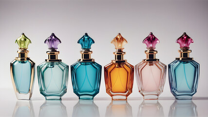 Cool colorful perfume bottles, Generative AI