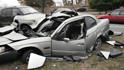 Old car crashed, Generative AI