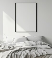 mock up poster frame in modern interior background, close up, living room, Scandinavian style, 3D render, 3D illustration.