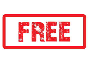 free rubber stamp on white background. free rubber stamp sign.