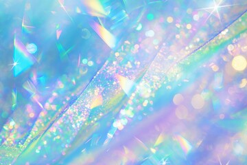 Colorful iridescent background with glitter and shiny sparkles.