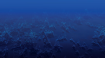 Technology background . Futuristic point wave. Abstract digital wave of particles. Dark background. Connection structure. 3d vector illustration.