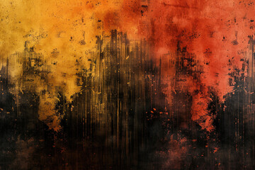 Black brown orange yellow abstract background Color gradient, ombre Spots Fire, burn, burnt effect Or horror, a creepy concept Light Glow Dirty, rough, dust, grainy, grungy texture