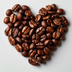 Fototapeta premium coffee beans in the shape of heart