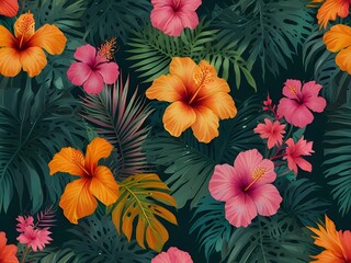 seamless background with flowers
