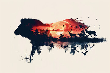 An intriguing image of an animal silhouette fragmented into abstract shapes, symbolizing diversity and complexity