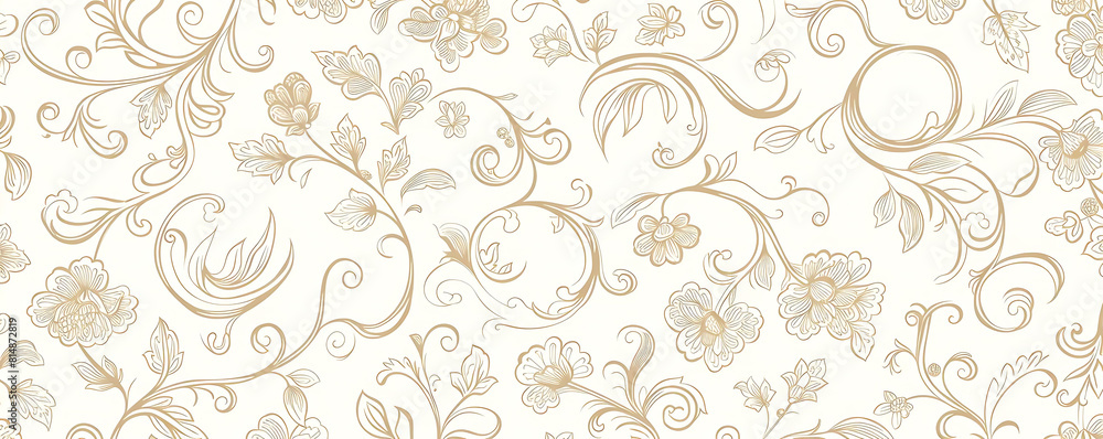 Poster seamless pattern of flowers on a isolated background