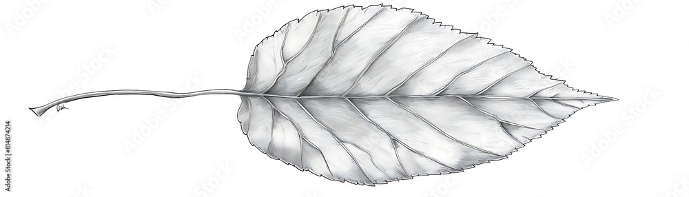 Poster sketch of aspen tree leaf on a isolated background
