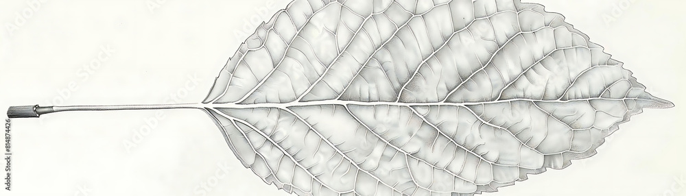 Poster sketch of aspen tree leaf on a stick