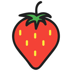 Strawaberry Icon in Filled Line Style