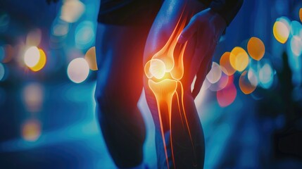 Knee paint, medicine anatomy body tibia accident, health scan treatment red, leg injury care.