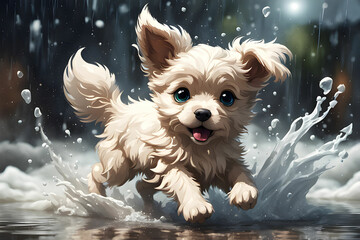 Cute puppy figure running around.