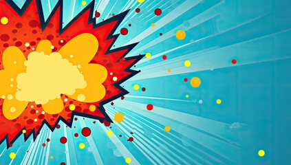 Comic Burst: Pop Art Style Illustration with Playful Comic Bubbles and Lively Dots